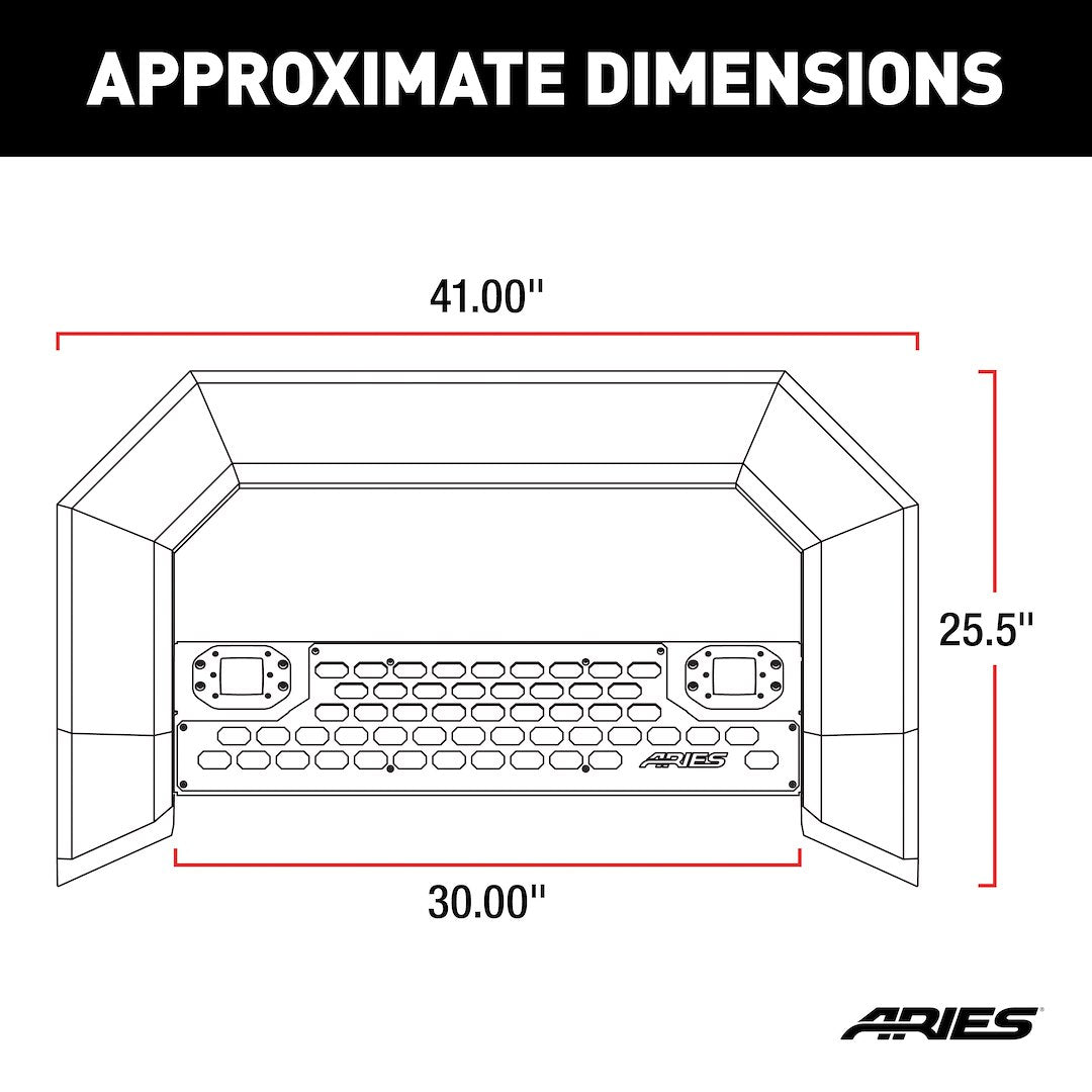 Aries 2163102 Bull Bar Black Carbide Powder Coated 5-1/2 Inch Yes with skid plate - image 5