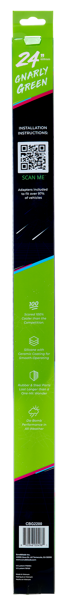 Scrubblade CBG2400 Green Silicone ShadeBlade Wiper