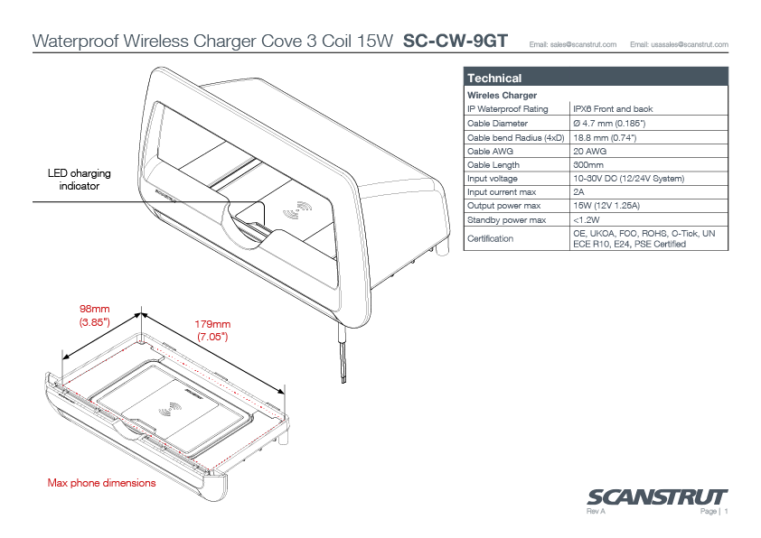 Scanstrut Sc-Cw-9gt Wireless Cellular Phone Charger - image 5