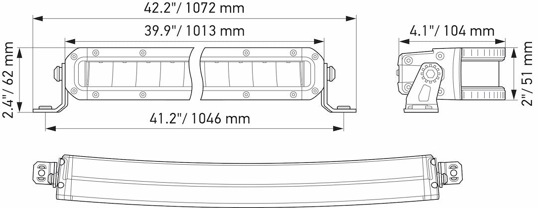 Hella 358197521 Black Magic Tough 40-Inch Curved Slim Light Bar