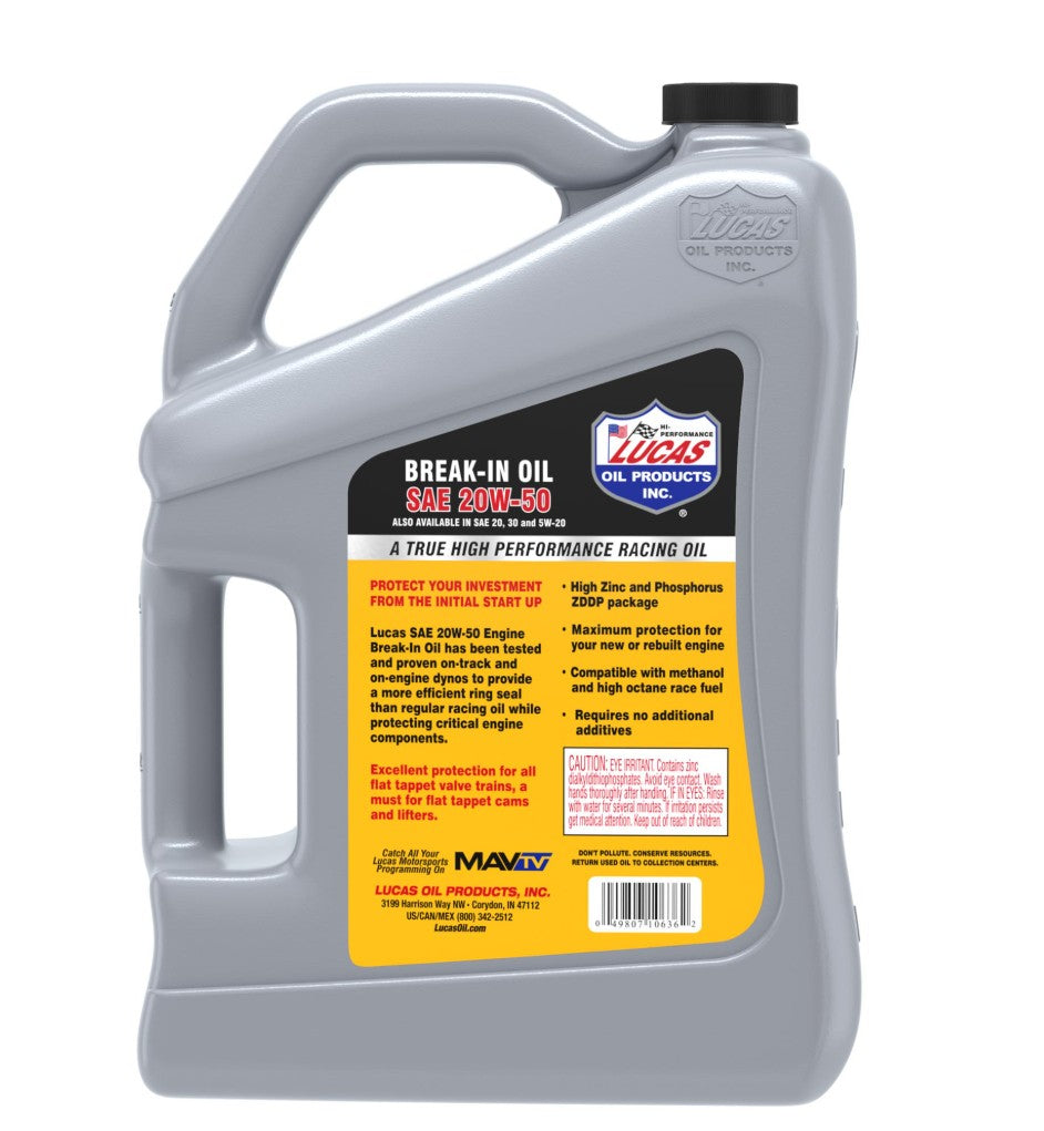 Lucas Oil 10636 SAE 20W-50 Break-In Oil