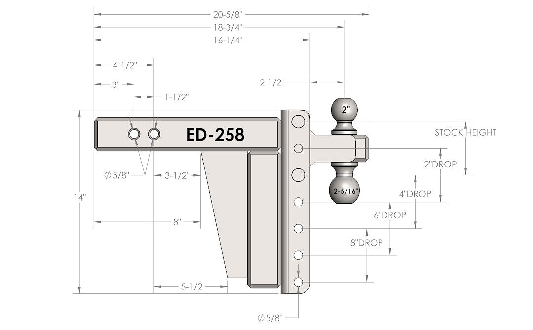 Bulletproof Hitches Ed258 Trailer Hitch Ball Mount - image 2