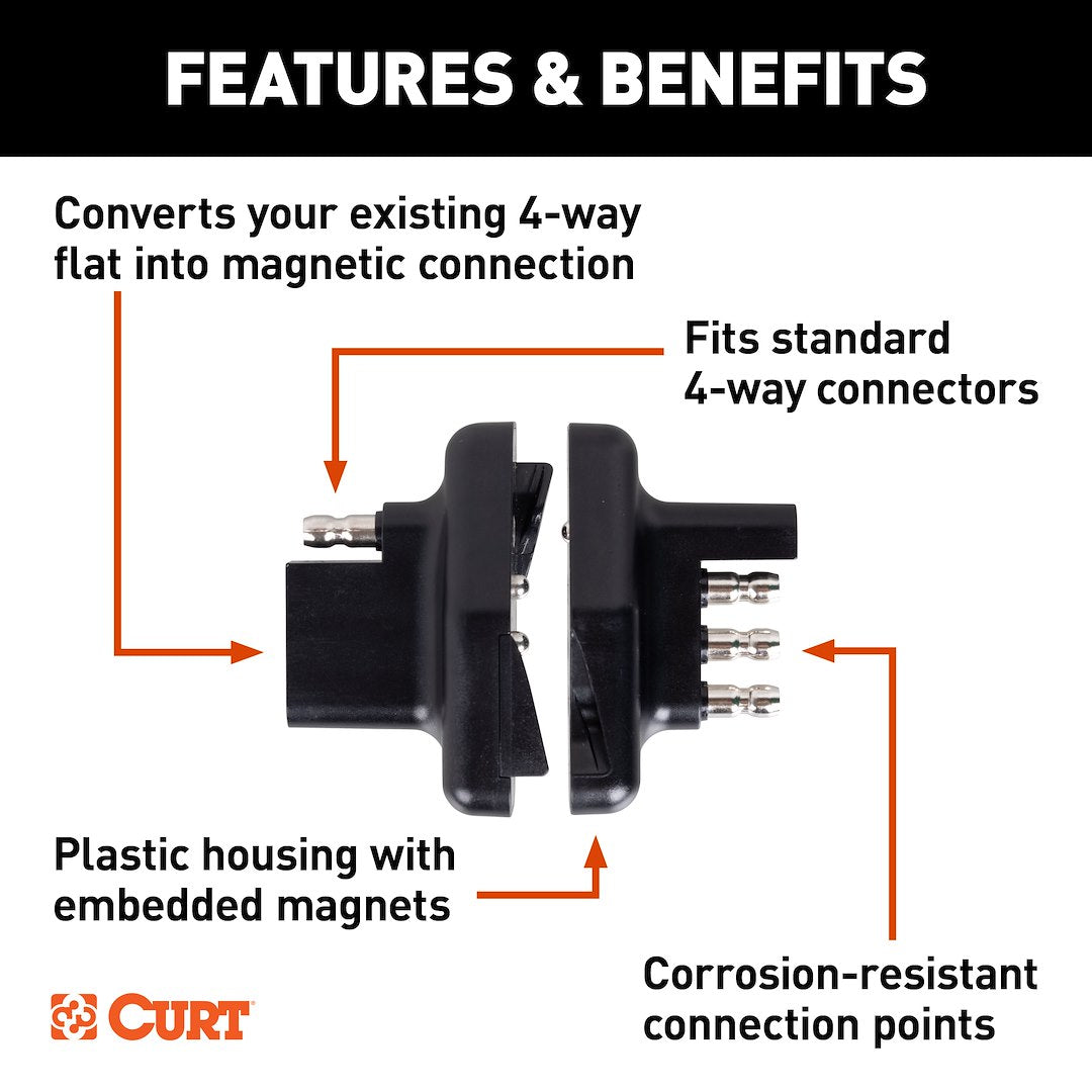 CURT 58306 Magnetic Vehicle-End 4-Flat Connector - image 3