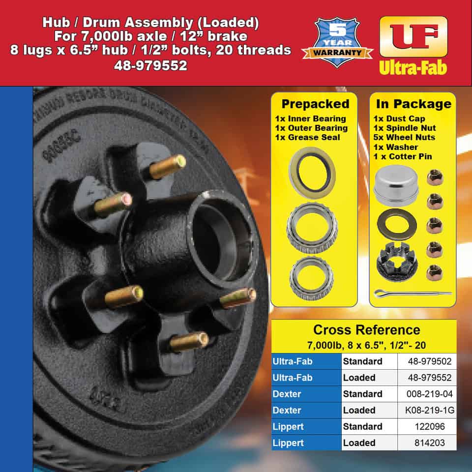 Ultra-Fab Products 48-979552 Trailer Brake Hub Assembly - image 7