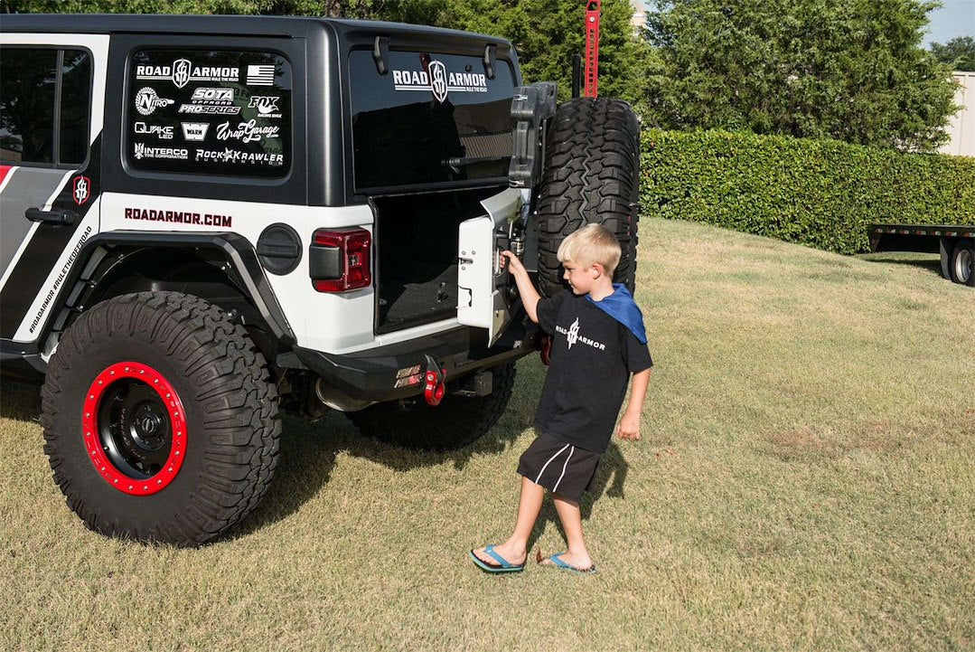 Road Armor 5182R1B-TC JL Rear Bumper with Tire Carrier
