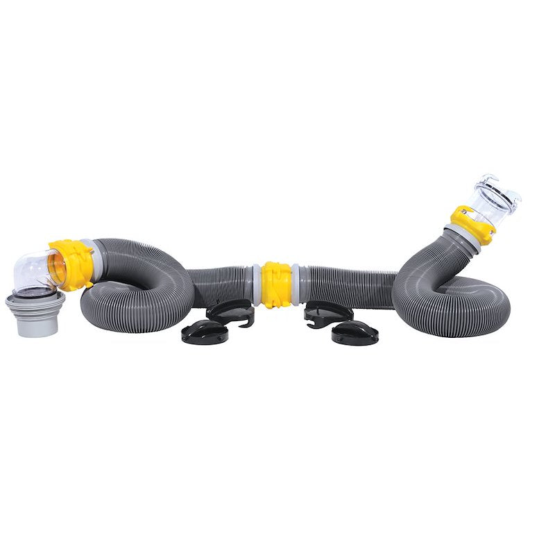 Camco 39659 Super Kit 20' RV Sewer Hose Kit with Swivel Fittings & 4-in-1 Adapter