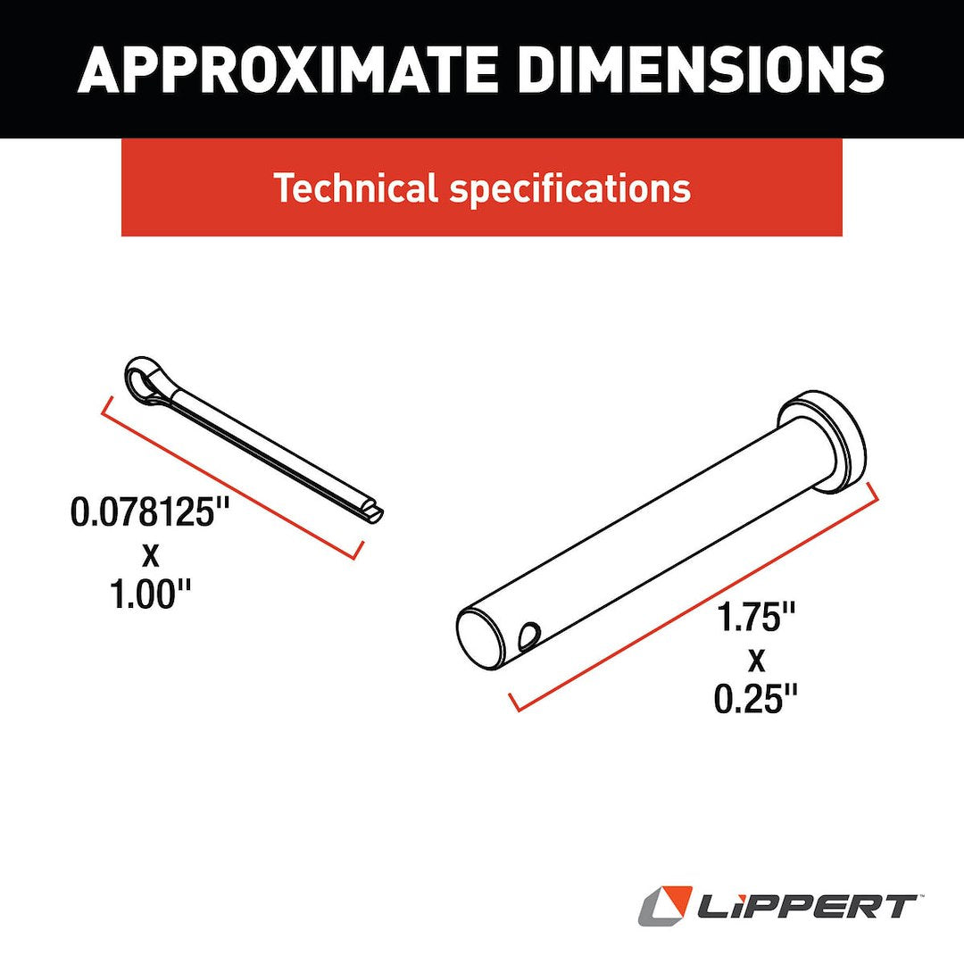 Lippert Components 379178 Entry Step Linkage Arm Clevis Pin - image 2