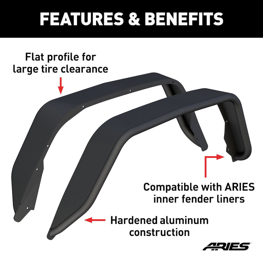 Aries Non-Exposed Fasteners Fender Flare 2500217 - image 2