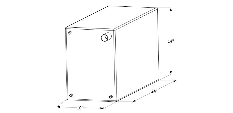 15 Gallon Roto-Molded Fresh Water Tank – 24" x 10" x 14"