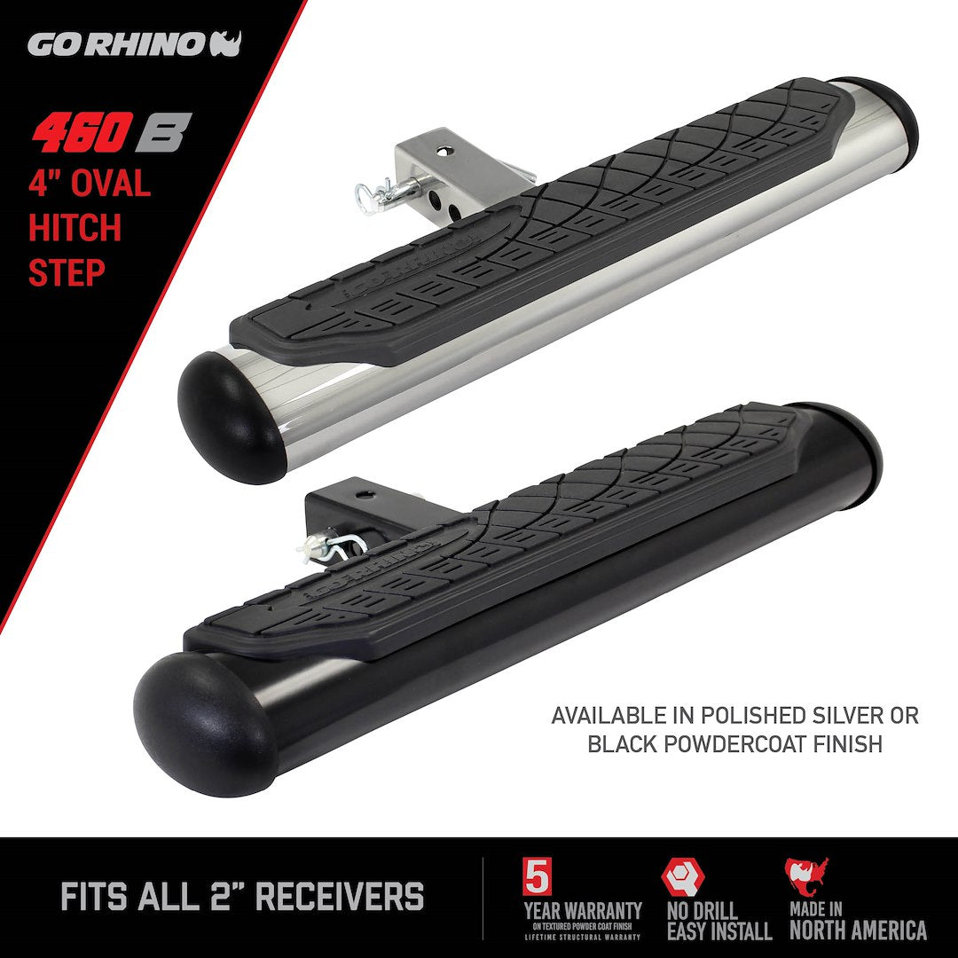 Go Rhino 460B Steel Oval Hitch Step for 2-Inch Receiver