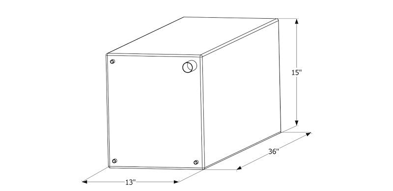 30 Gallon Roto-Molded Fresh Water Tank – 36" x 13" x 15"