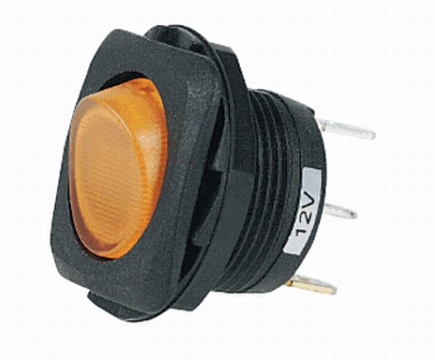 Hella H61922001 On-Off Rocker Switch with Amber LED