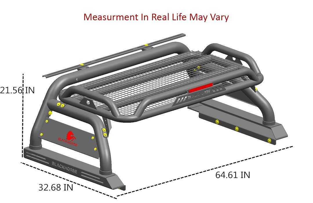 Black Horse Offroad ATRB5BK Tubular Powder Coated Steel Truck Bed Bar - image 4