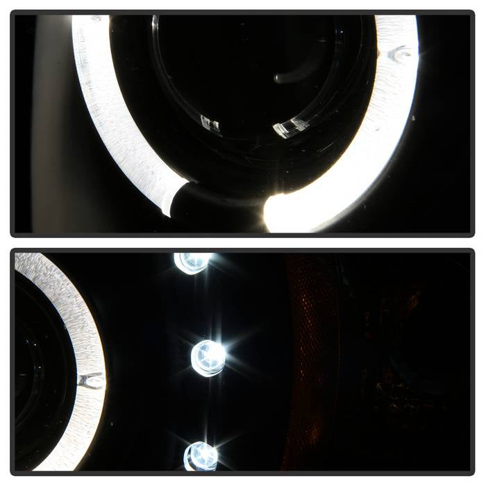 Spyder 5010087 Black Halo Halogen Headlight for 94-00 Ram