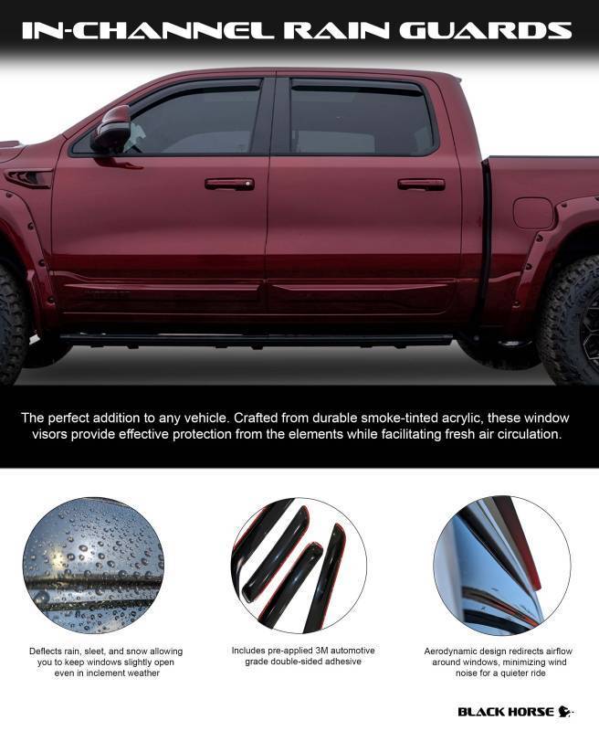 Black Horse Offroad Acrylic Tape-On Rainguard 1494805IN - image 15