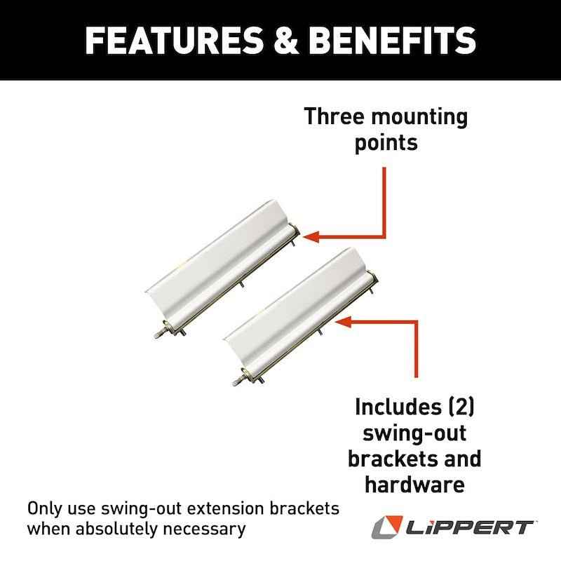 HappiJac Swing Out Camper Jack Bracket – Zinc Plated Steel (Set of 2), Bolt-On