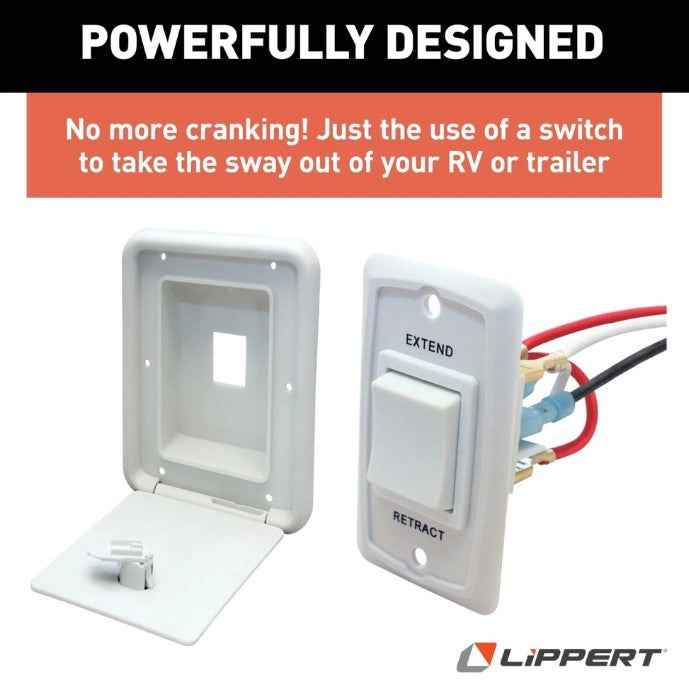 Lippert 2025012487 PSX1 Electric Trailer Stabilizer Jack – 30 Inch Lift