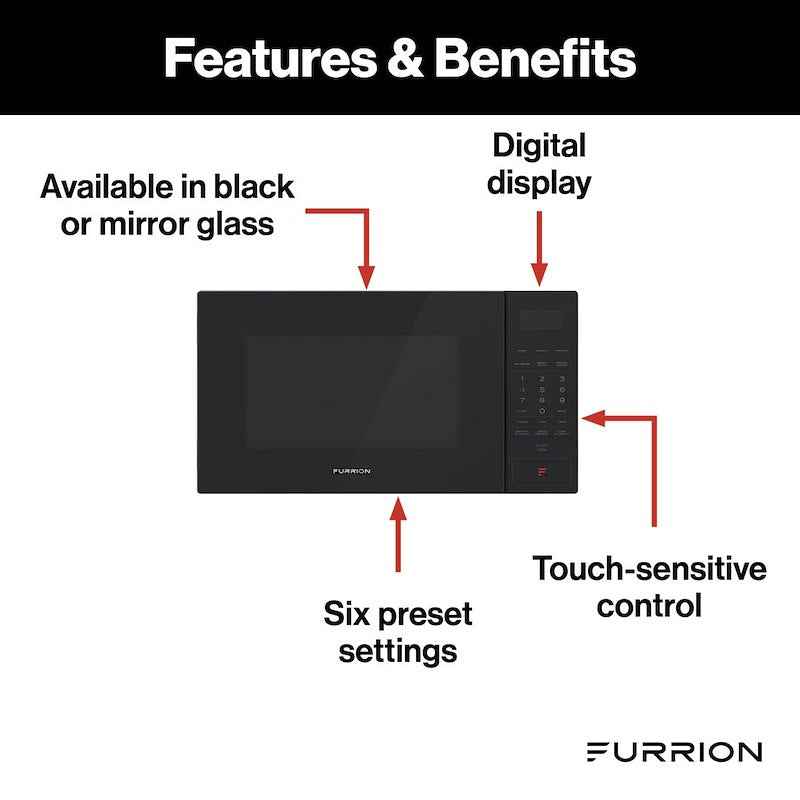 Furrion FMSN09-BL Microwave Oven 0.9 Cu Ft Black 900W