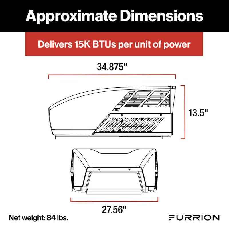 Furrion Chill HE Rooftop RV A/C 15000 BTU White FACR15HESA2-PS-AM