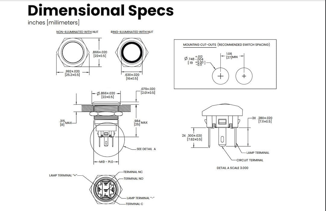 Sierra Marine Av10060b Push Button Switch - image 2