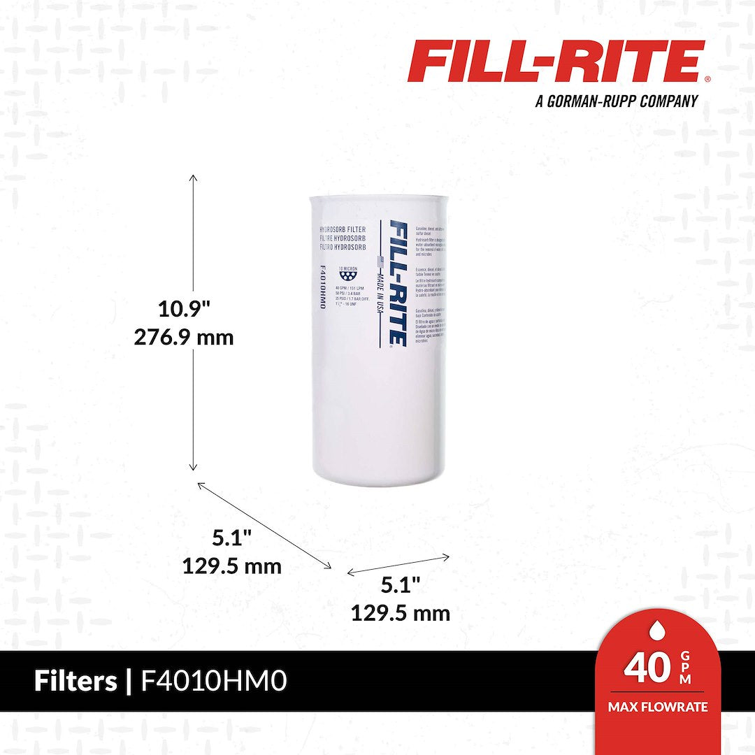 Fill-Rite F4010hm0 40-GPM Water-Detecting Filter
