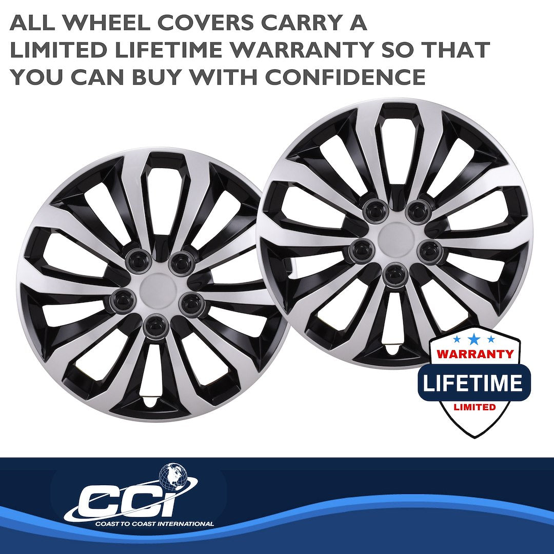 Coast To Coast 106114SB 14-Inch Black/Silver Wheel Covers - image 4