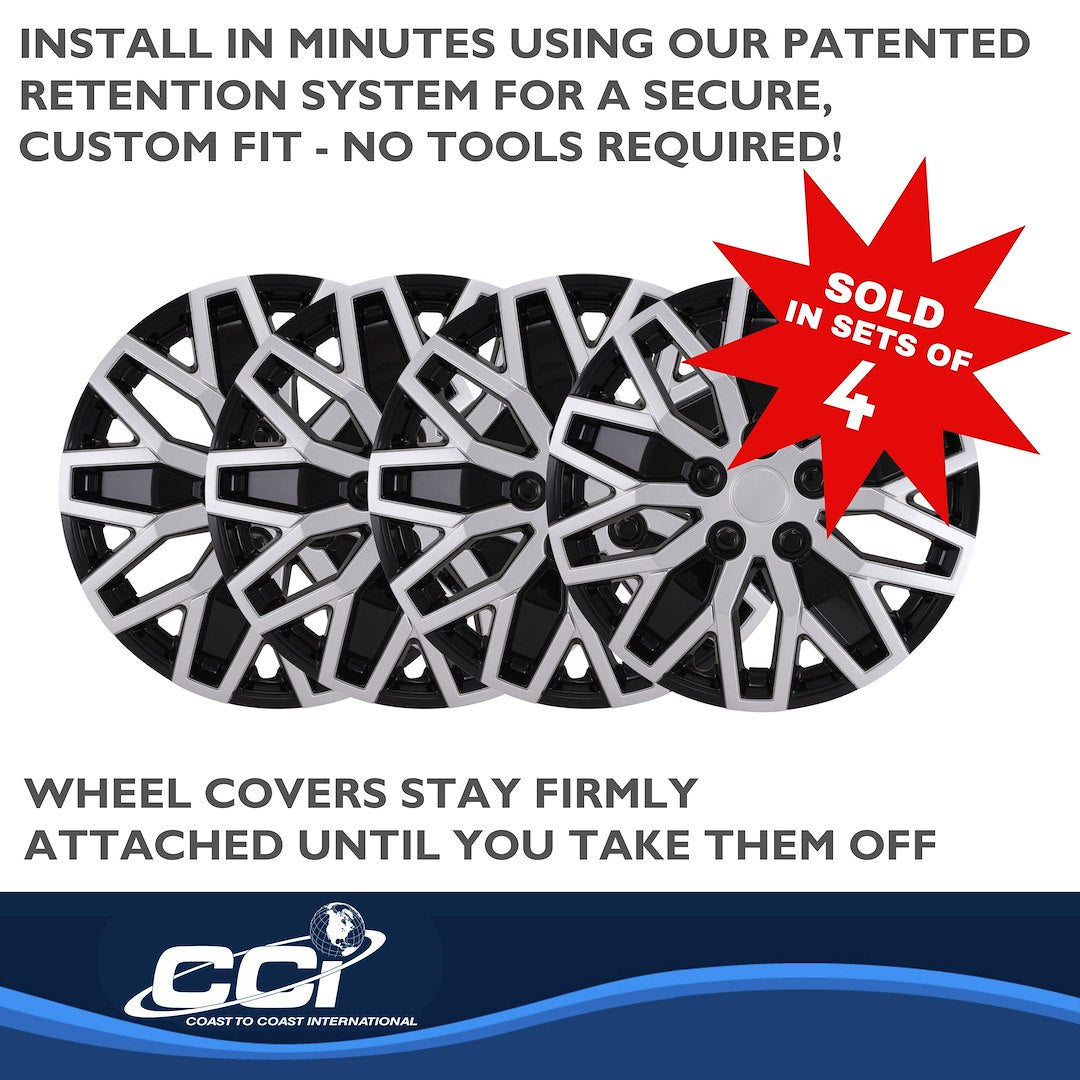 Coast To Coast 105116SB 16-Inch Black/Silver U-Spoke Covers - image 5