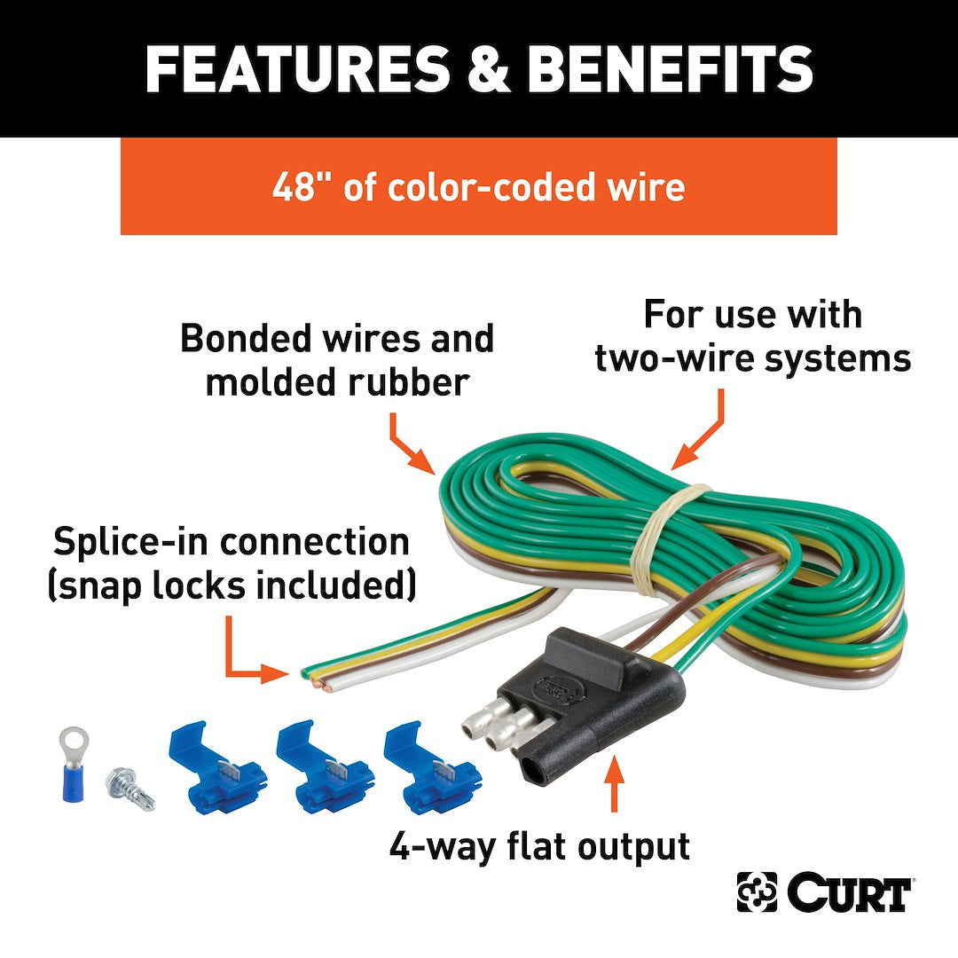 CURT Fully Universal 4 Flat Trailer Wiring Connector (58349)