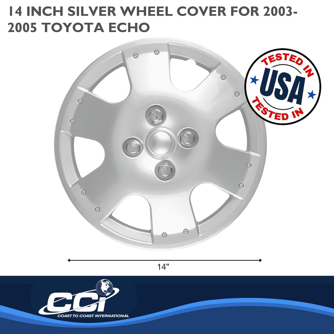 Coast To Coast 19314S Echo 14-Inch Silver Wheel Covers - image 2