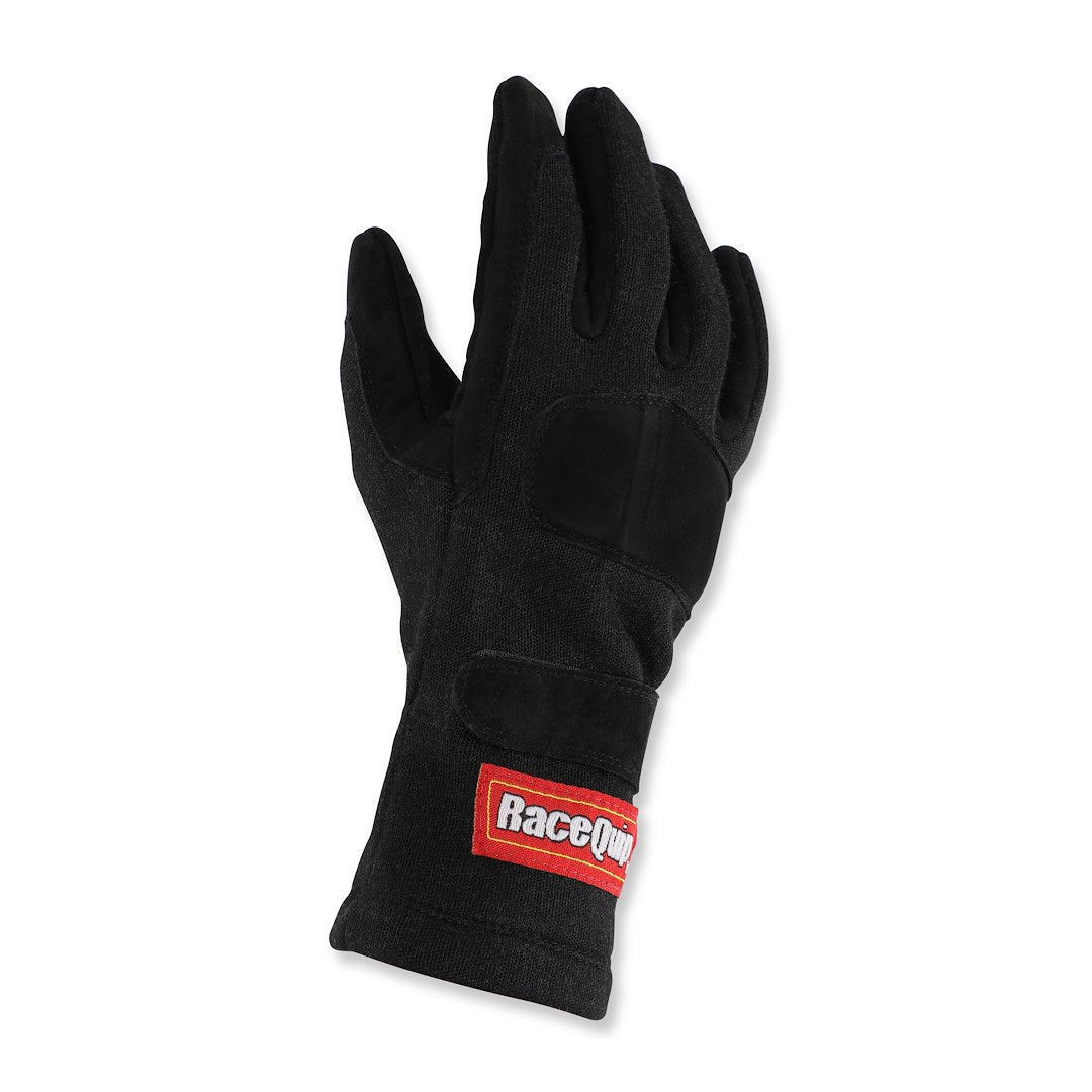 Racequip 355003 Two-Layer Black Racing Gloves, Medium