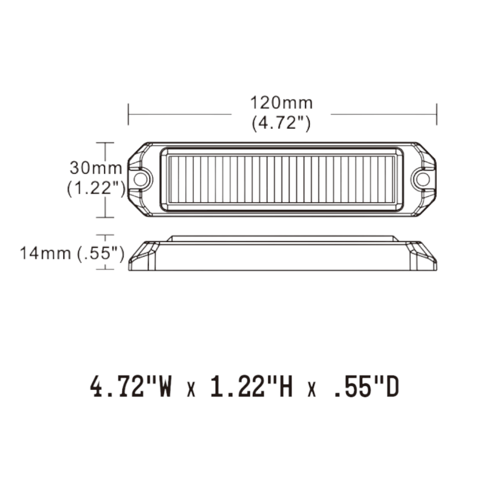 BUILTBRIGHT Slim Series Surface Mount LED Mini Bar Warning Light BB6110A - image 3