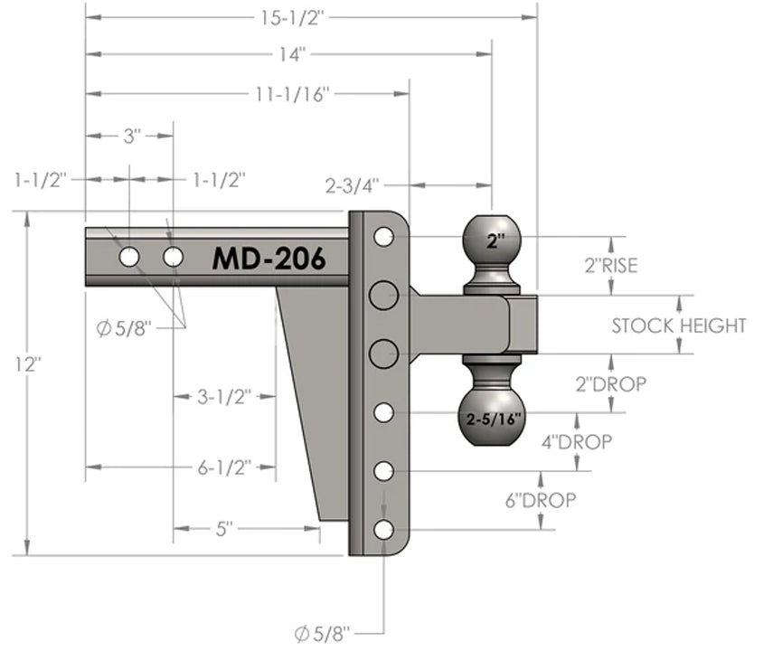Bulletproof Hitches Md206 Trailer Hitch Ball Mount - image 11