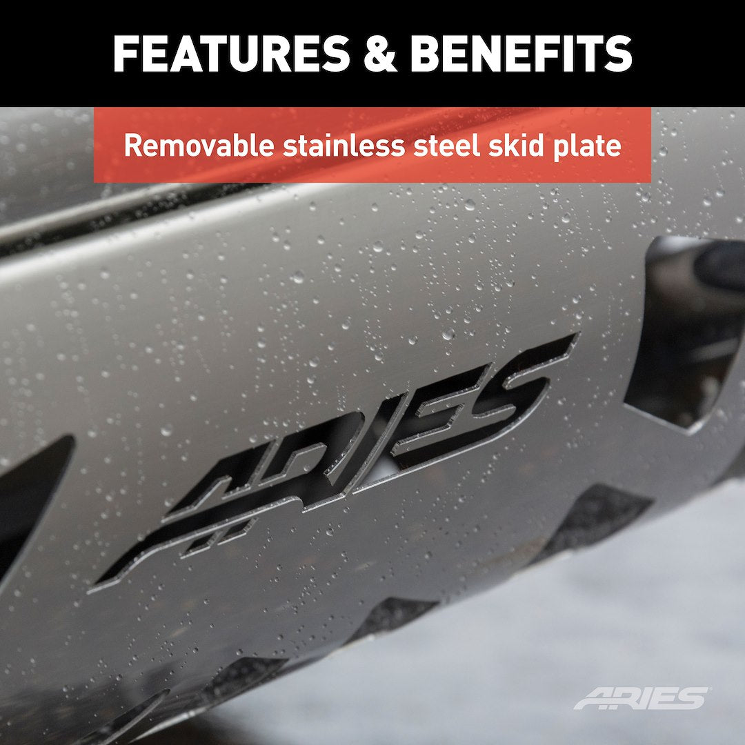 Aries B35-2010 Bull Bar Black Semi-Gloss Powder Coated 3 Inch Yes with skid plate - image 8