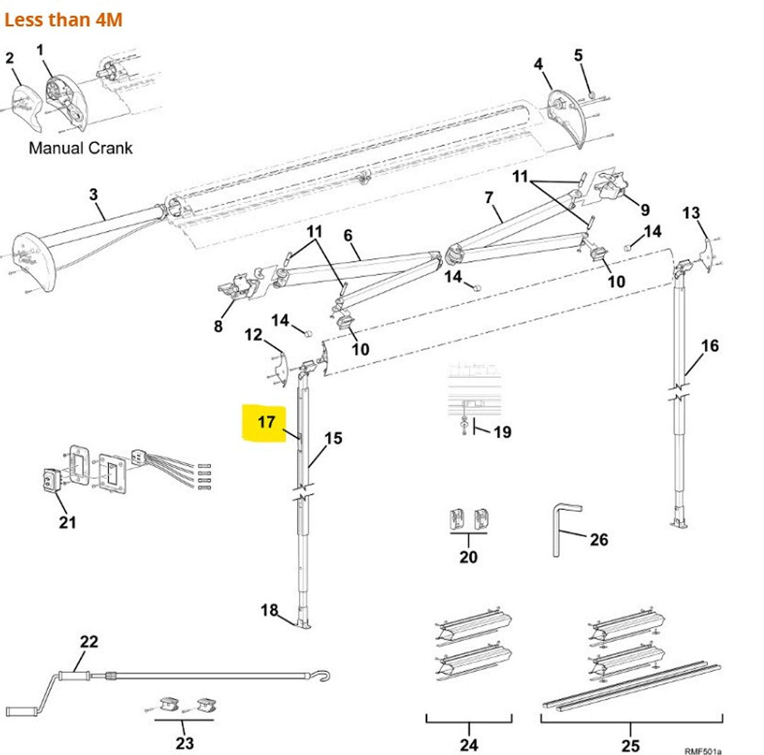 Carefree RV Awning Arm Lock (R001657) – Color: Orange