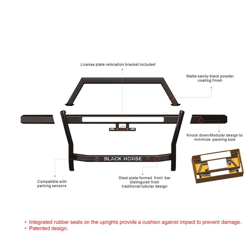 Black Horse Offroad Rambler Steel Grille Guard RAG315 - image 8
