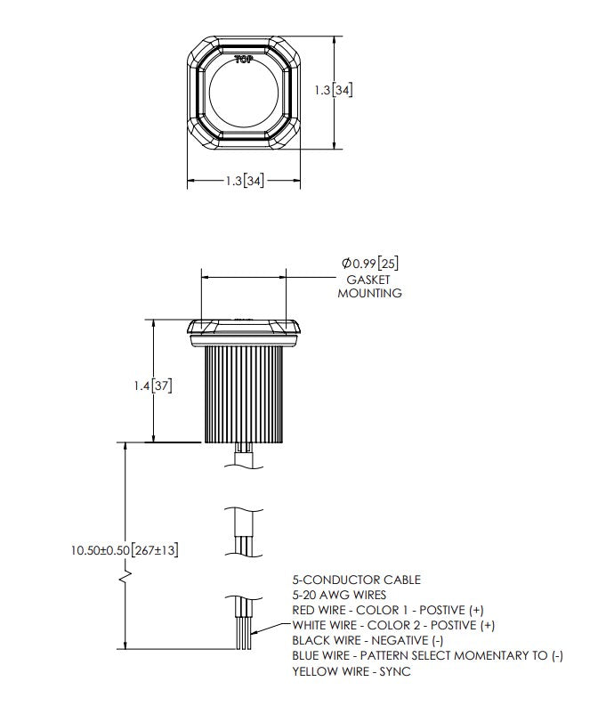 Ecco ED9040BA Hide-A-LED Flush-Mount Warning Light