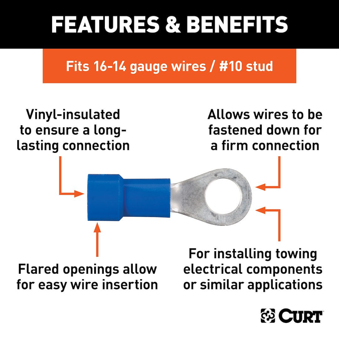 CURT Wire Terminal End (59521) – Material: Vinyl Insulation