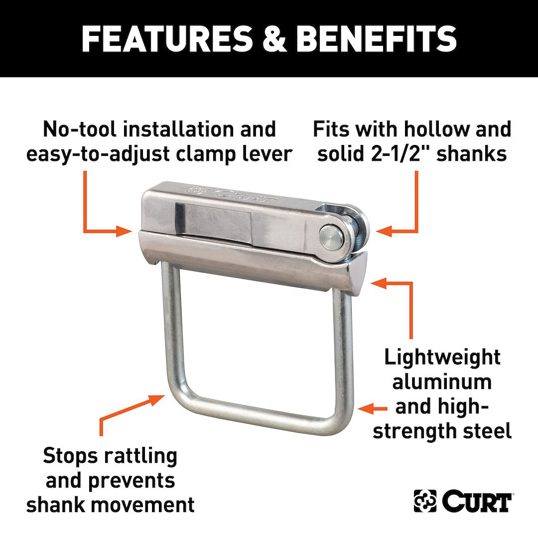 Curt 22320 Trailer Hitch Receiver Tube Anti Rattle Bracket - image 2