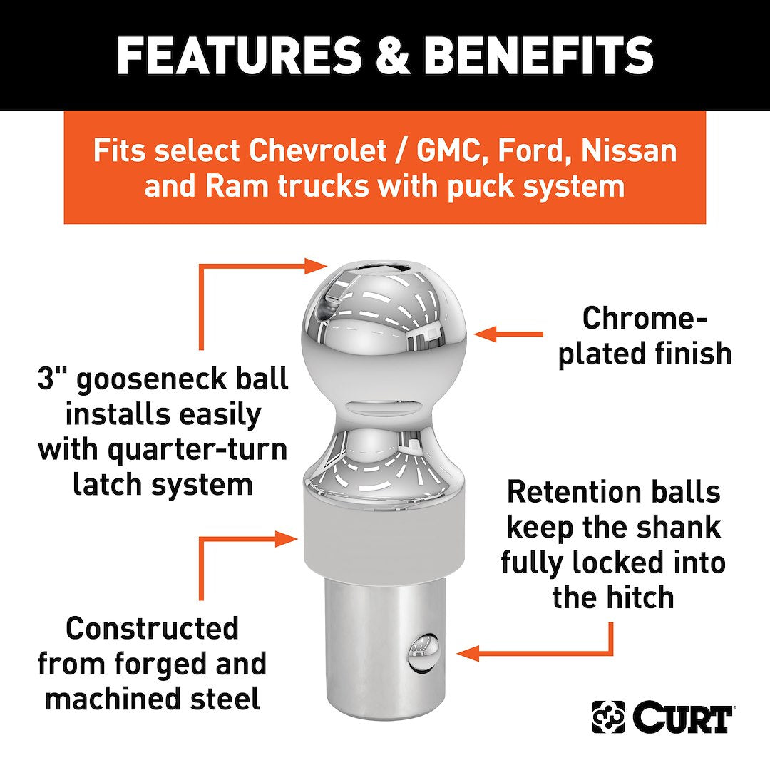 Curt 60634 Gooseneck Trailer Hitch Ball - image 2