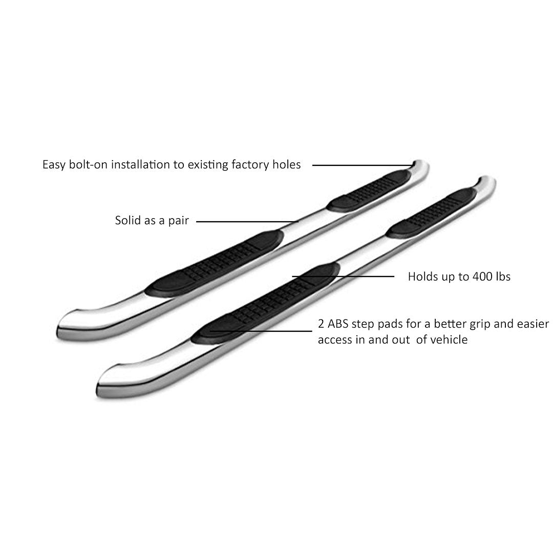 Black Horse Offroad With Surface Steps Round Nerf Bar 9B080203SS - image 3