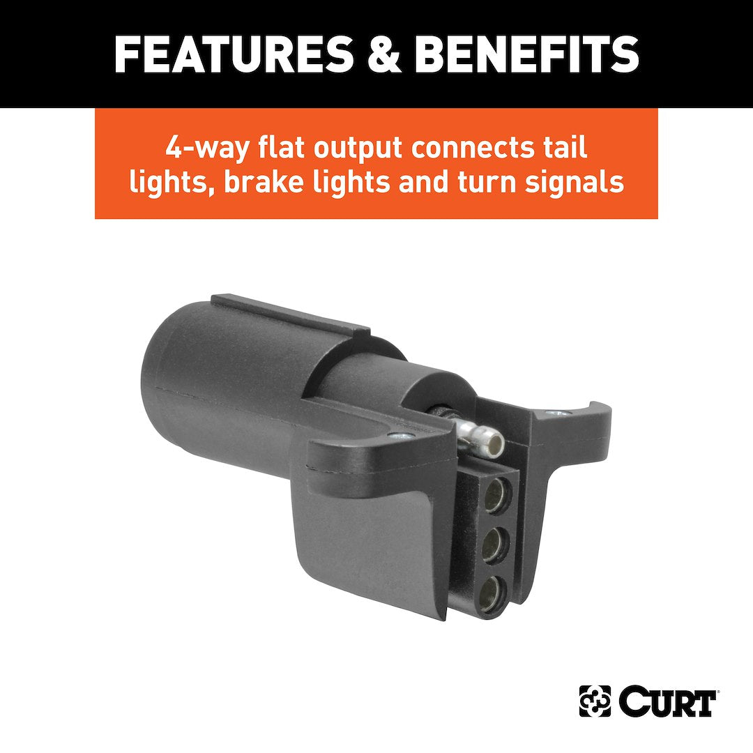 CURT Trailer Wiring Connector Adapter (57621) – Material: Plastic