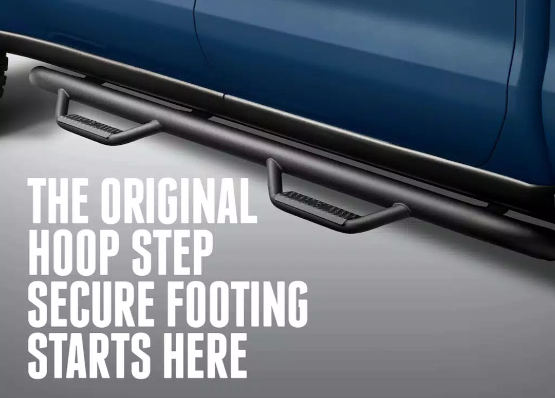 N-Fab Cab Length with Drop Down Steps Round Nerf Bar (D1980cc)