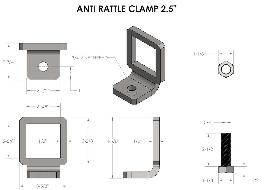 Bulletproof Hitches 25antirattle Trailer Hitch Receiver Tube Anti Rattle Bracket - image 2