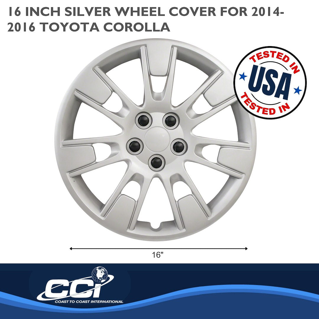 Coast To Coast 52316S Corolla Silver 14-Spoke Covers - image 2