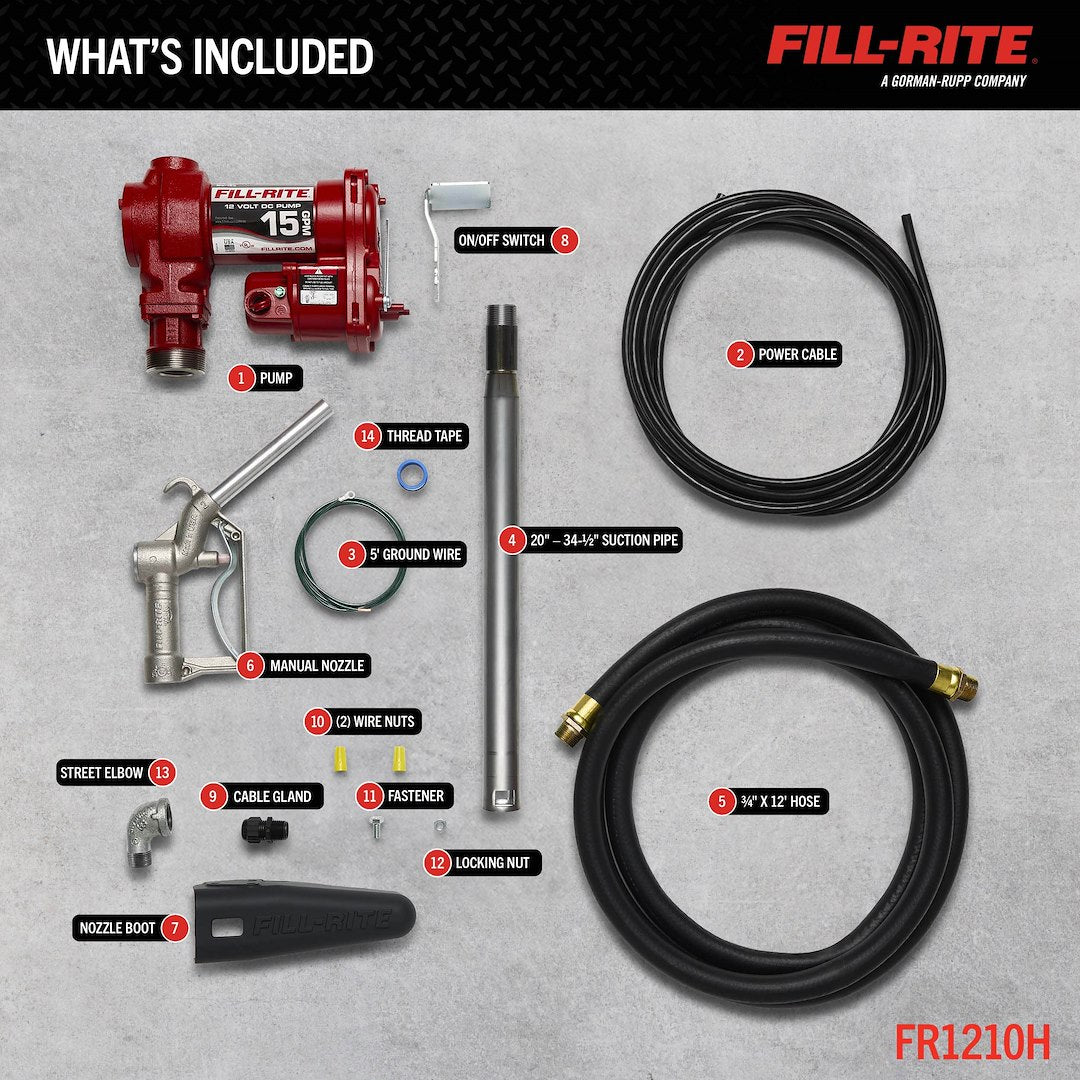 Fill-Rite Fr1210h 12V DC Pump with Manual Nozzle