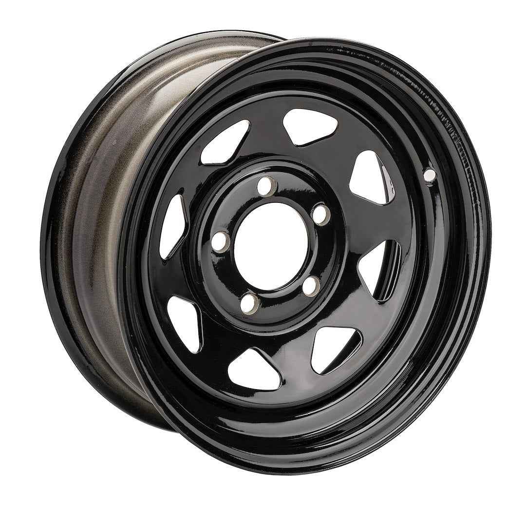 Americana 14 × 5.5-Inch Black 8-Spoke Trailer Wheel, 5 × 4.5