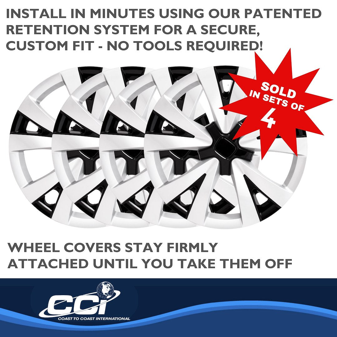 Coast To Coast 55916SB Black/Silver Civic Wheel Covers - image 5
