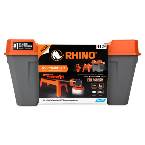Camco 43075 RhinoFLEX 20' RV Sewer Hose Combo Kit with Storage Box & Hose Supports