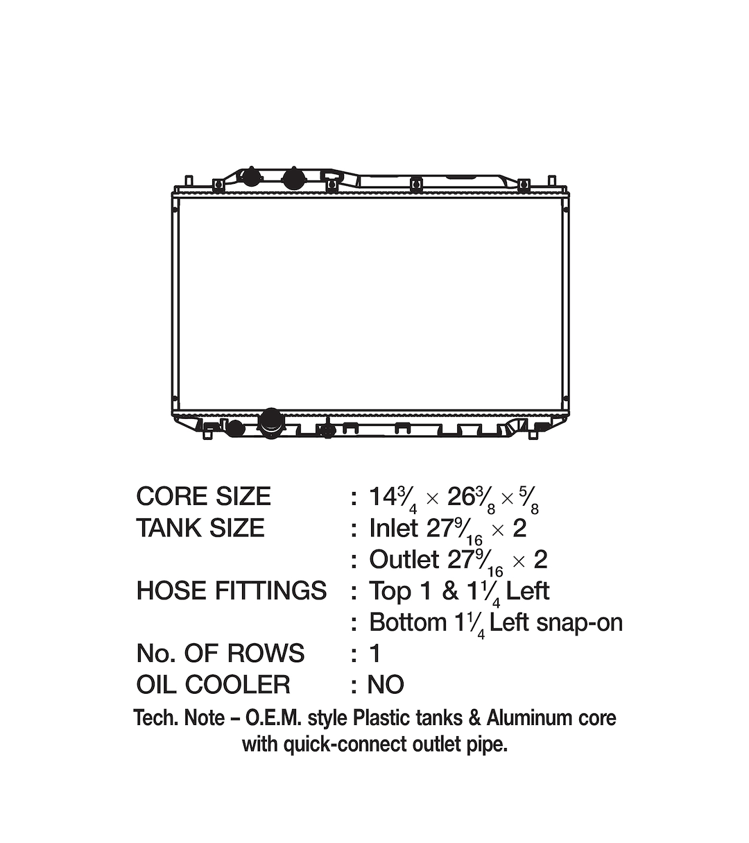 CSF 3362 Honda Civic Top-Left-Inlet Radiator - image 2