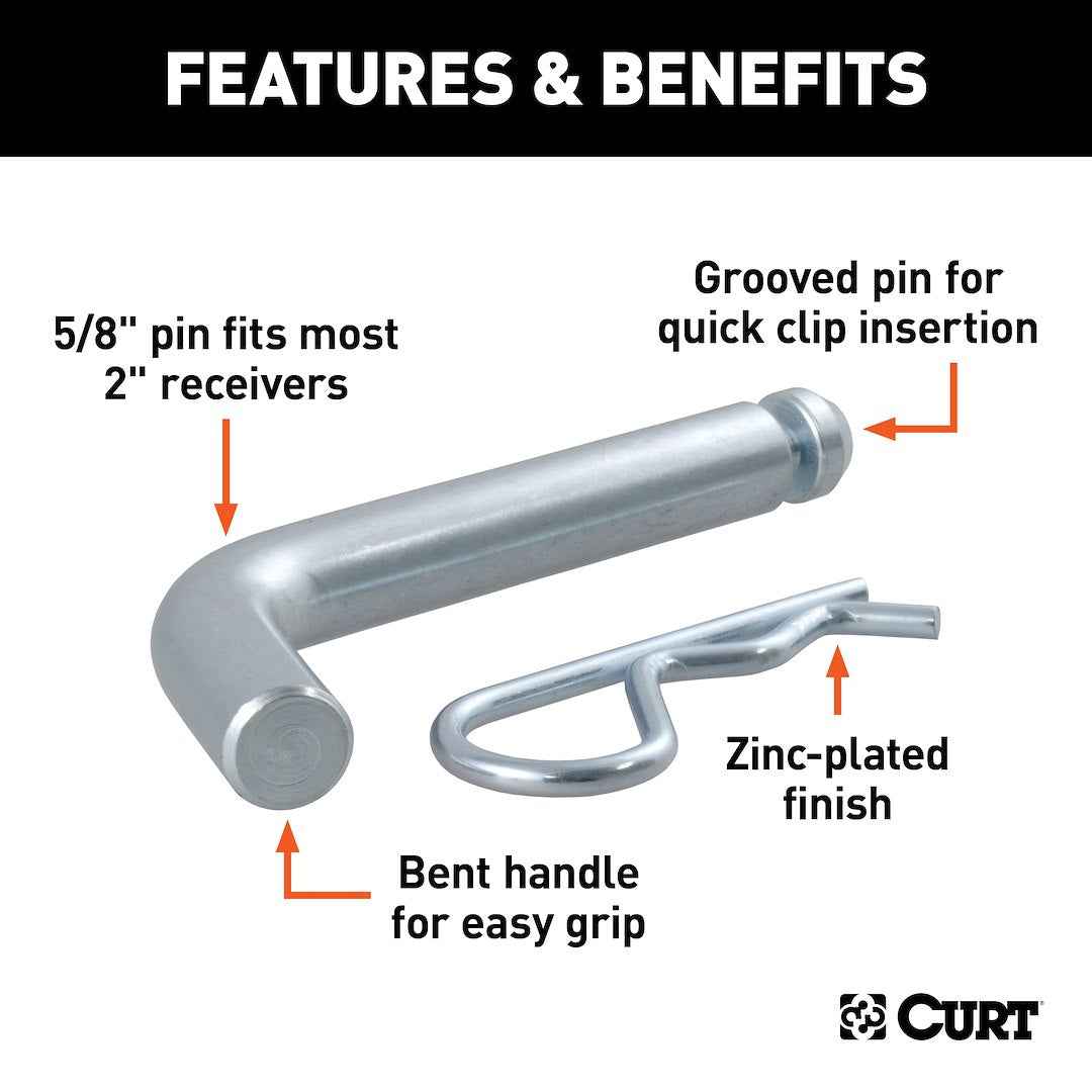 CURT 2 Inch Receiver Trailer Hitch Pin 21505